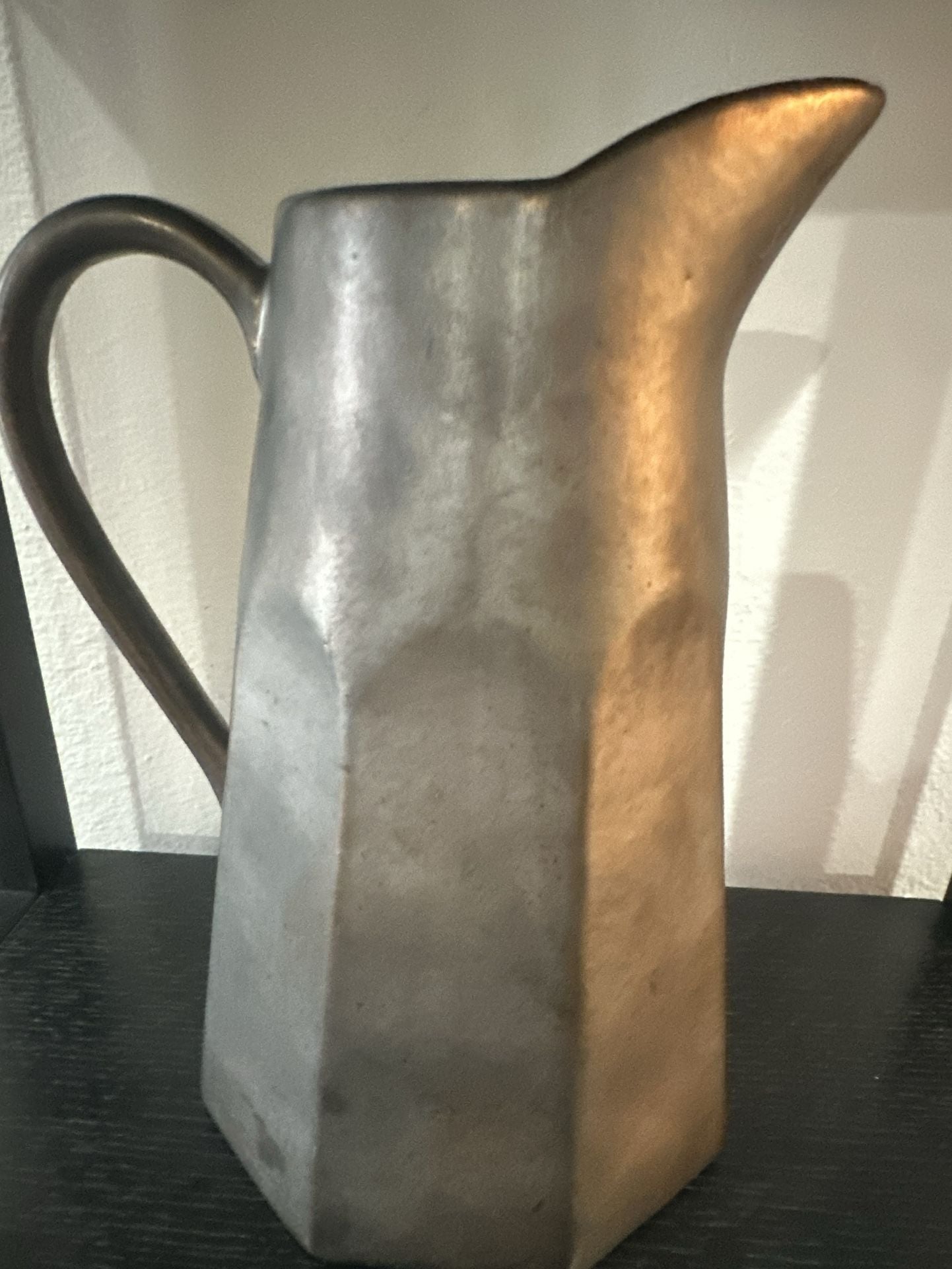 Leanne Ford for Crate & Barrel Terracotta Pitcher with Metallic Finish 2