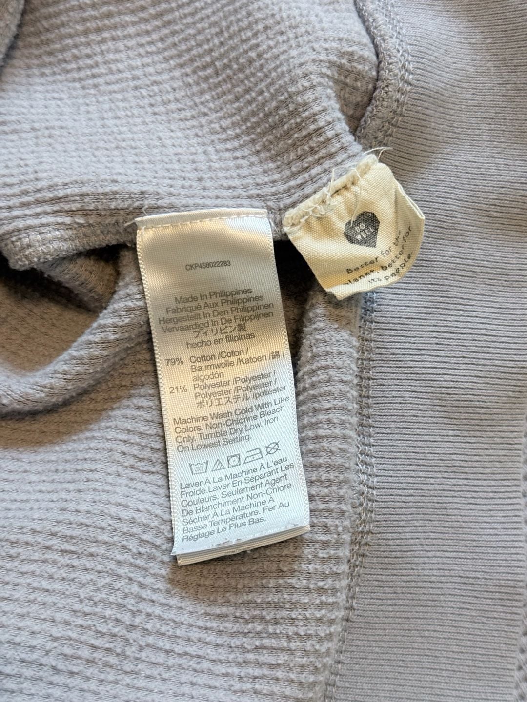 Madewell Textured Waffle Cocoon Hoodie Sweatshirt Lavender Grey 7