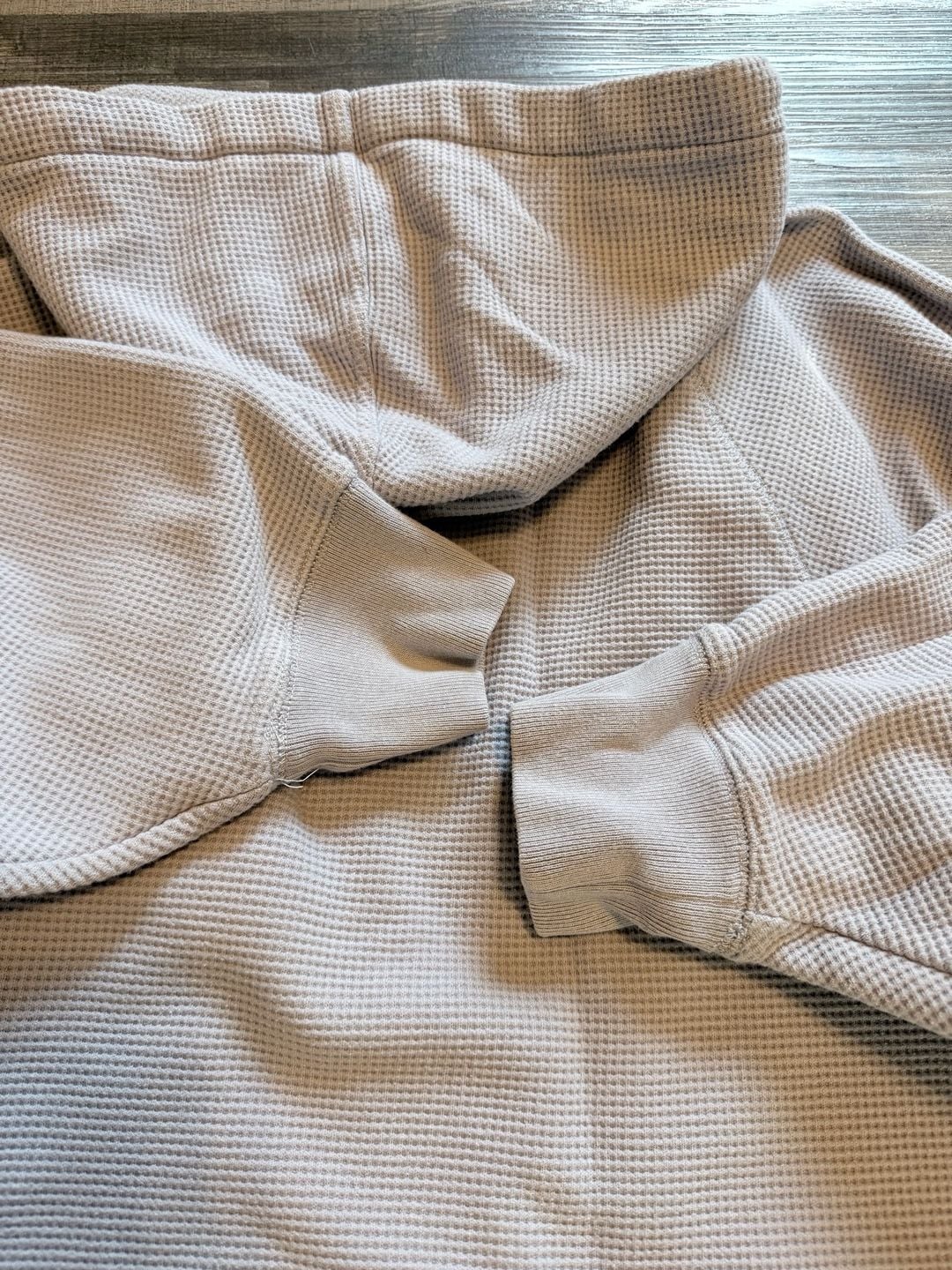 Madewell Textured Waffle Cocoon Hoodie Sweatshirt Lavender Grey 8