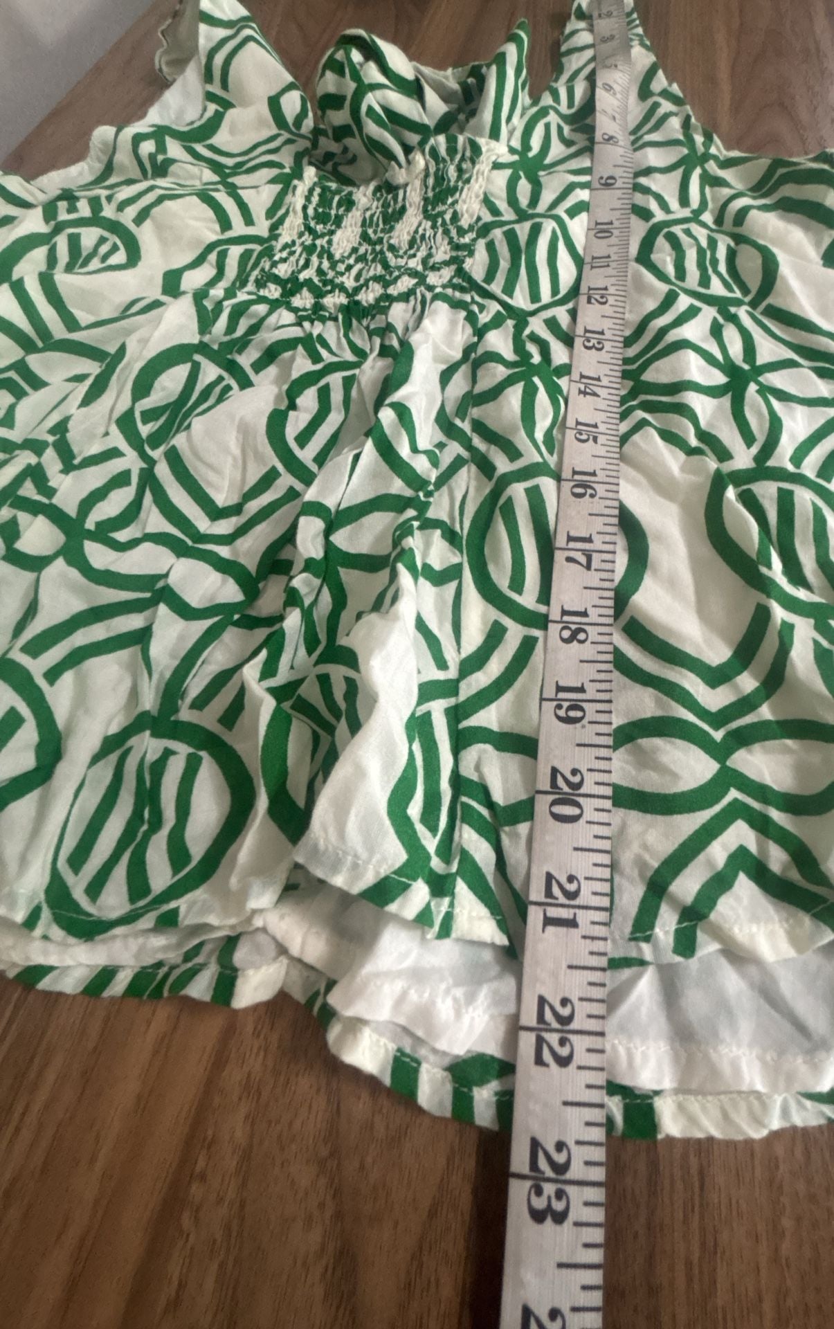 Maeve Green and White Geometric Sleeveless Top Small 9