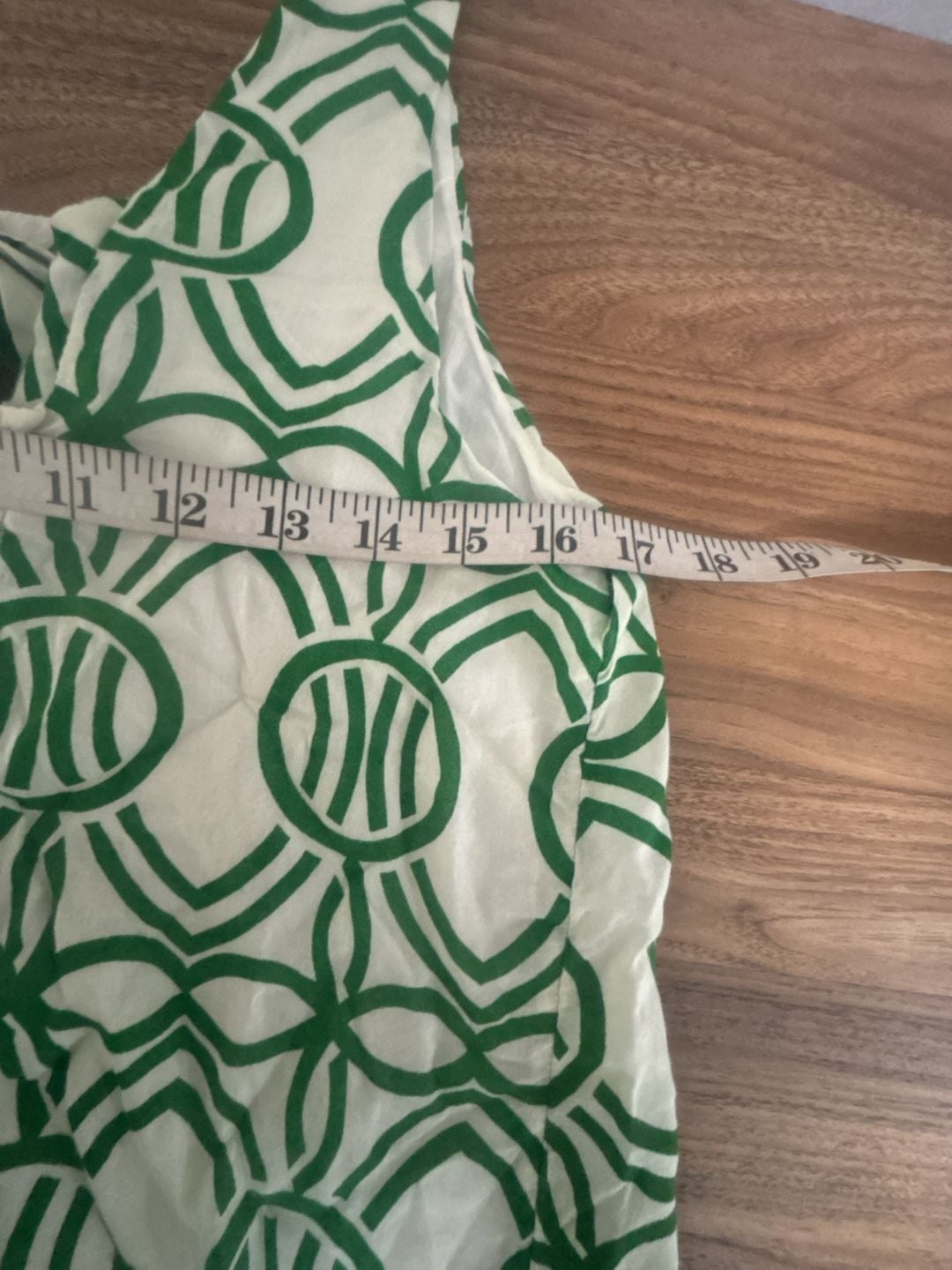 Maeve Green and White Geometric Sleeveless Top Small 8