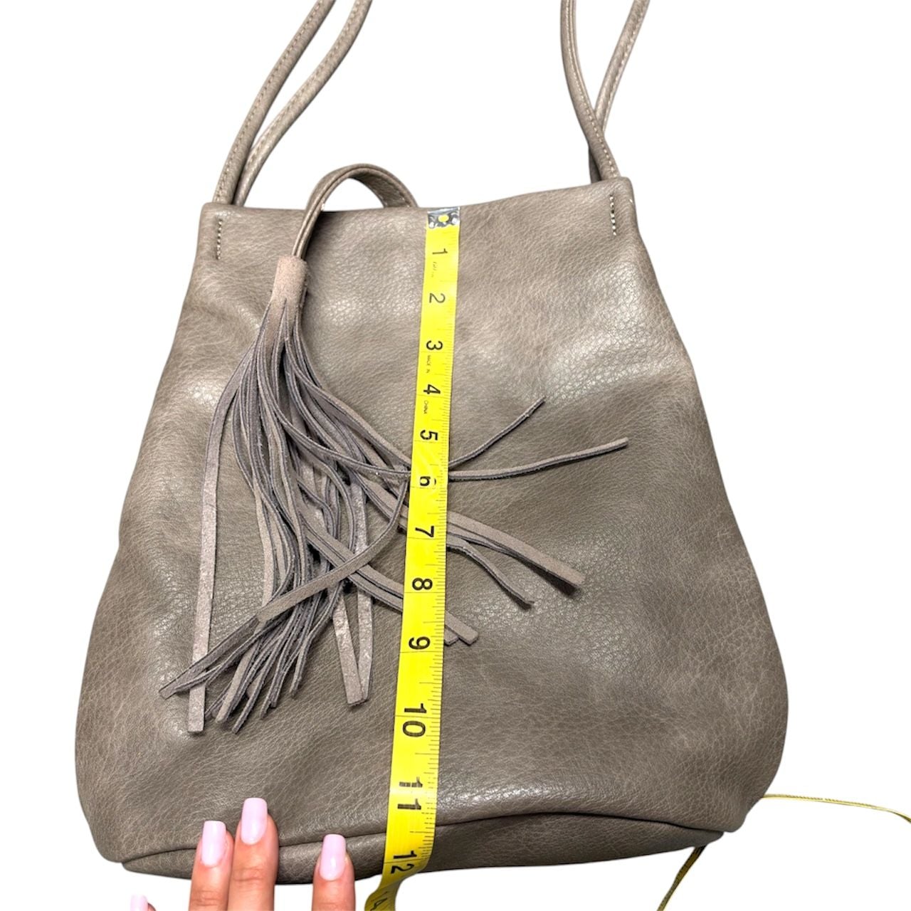 Street Level Tassel Shoulder Bag Taupe 5