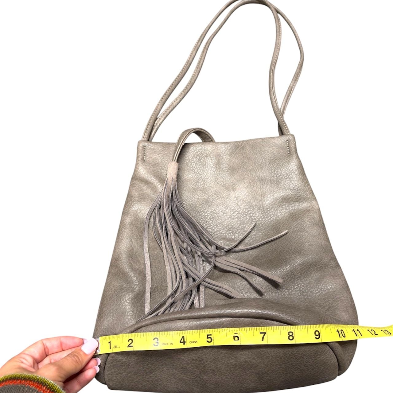 Street Level Tassel Shoulder Bag Taupe 6