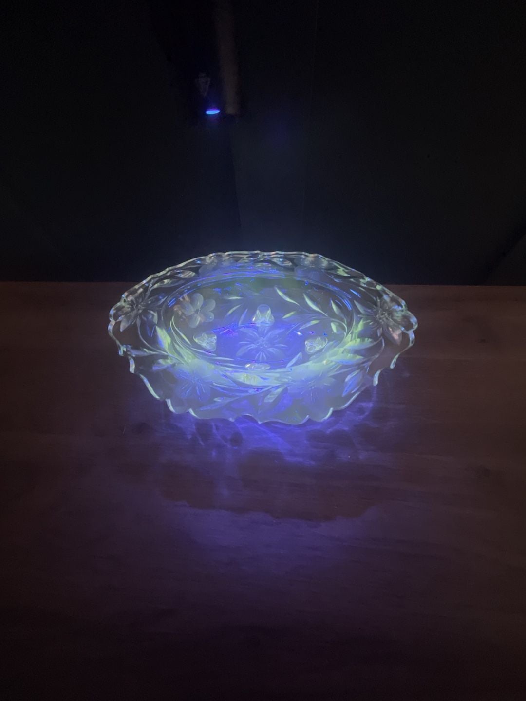Vintage Cut Glass Footed Floral Candy,Soap, Catchall Footed Dish. 2