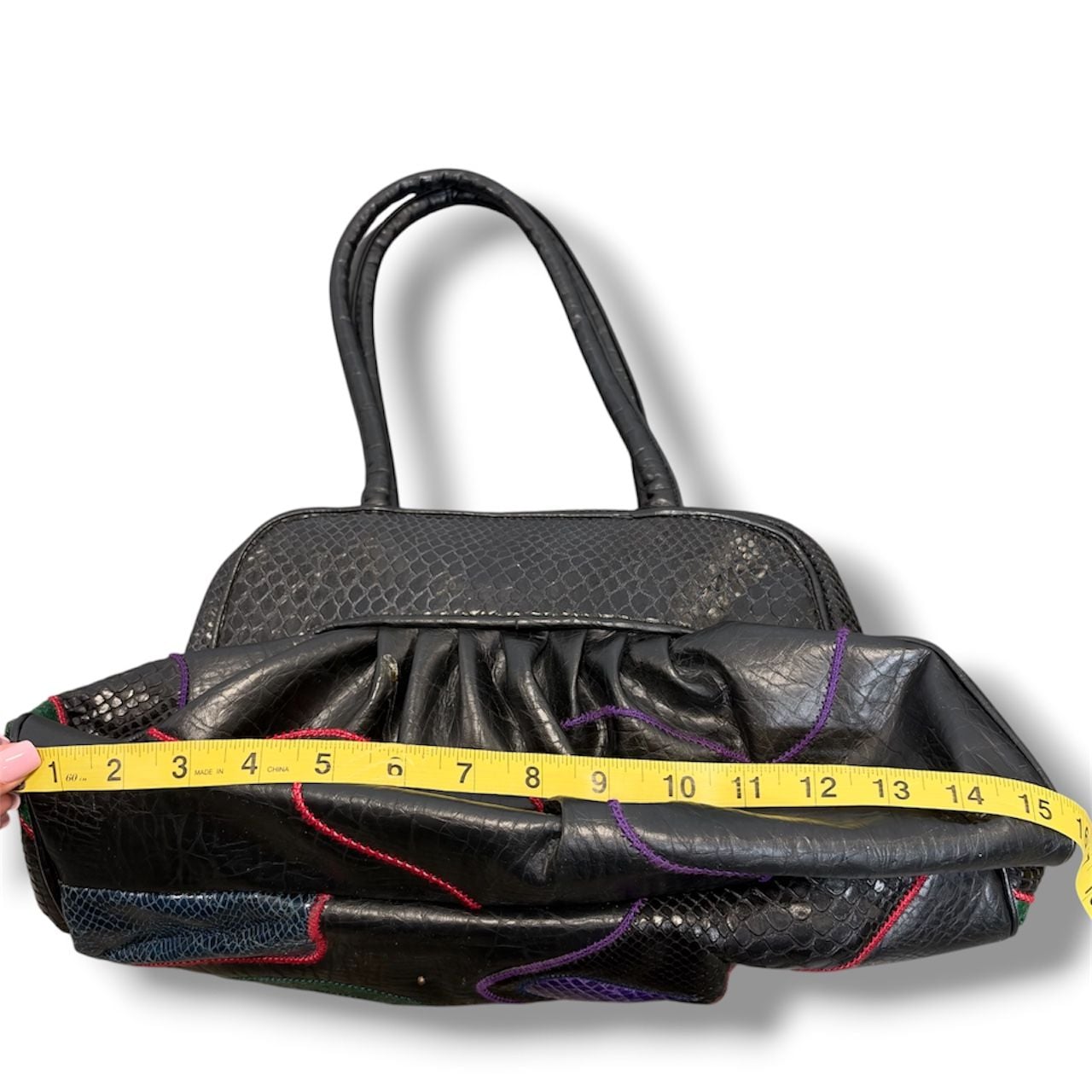 Vintage Patchwork Snakeskin Leather Shoulder Bag 3