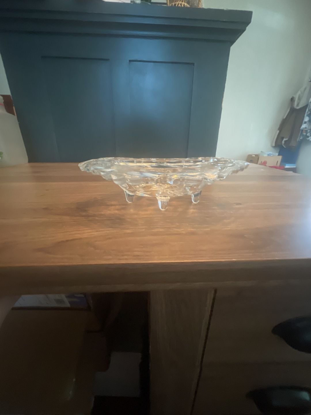 Vintage Cut Glass Footed Floral Candy,Soap, Catchall Footed Dish. 5