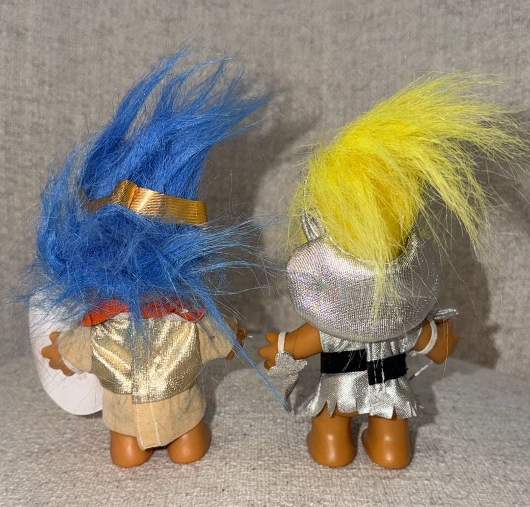 Vintage Russ Troll Doll Gladiator Roman Soldier 5 Inch Dolls Set of 2 2