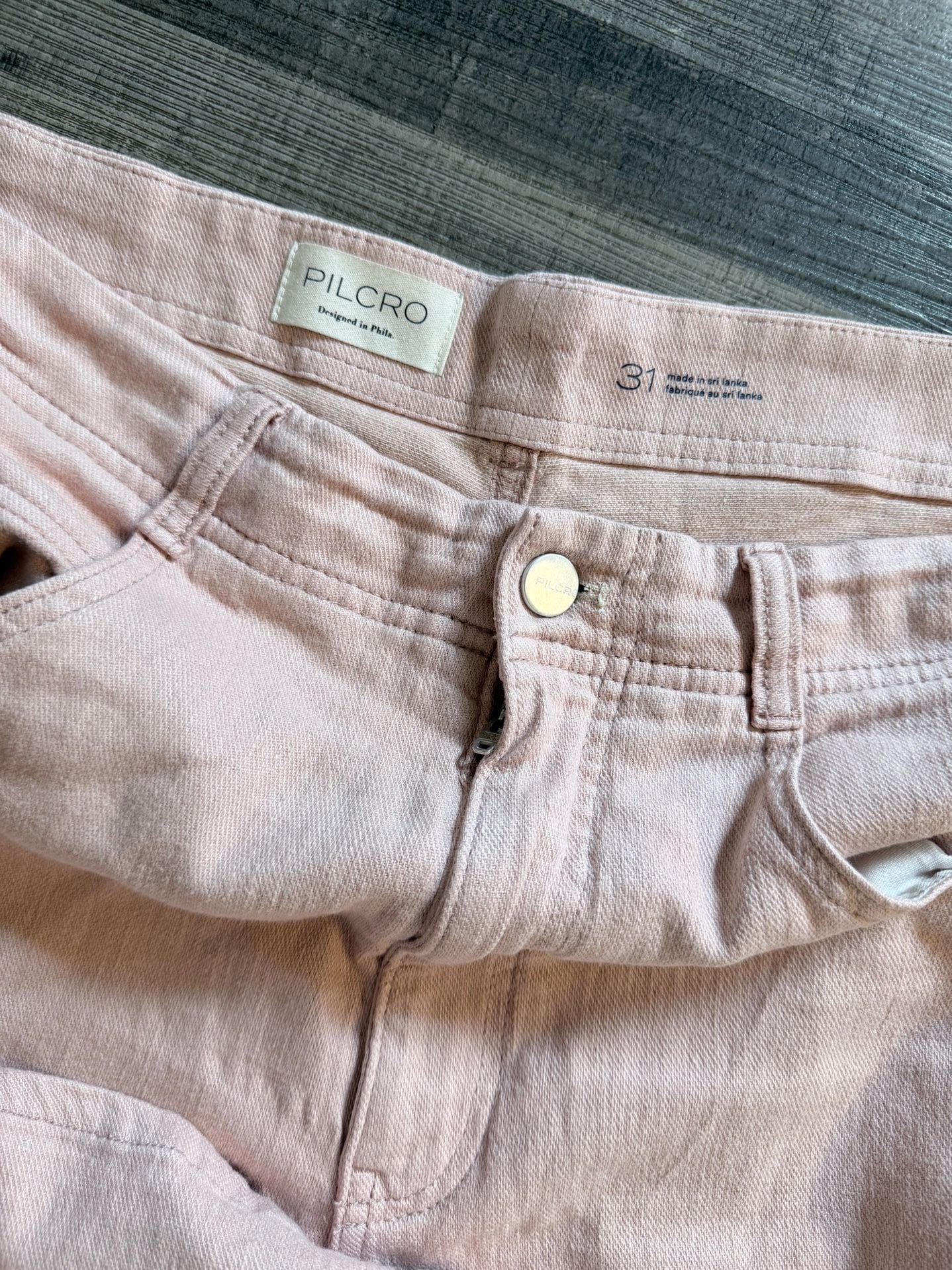 Pilcro Linen Blend Culottes Size 31 Pink Wide Leg Pants 5