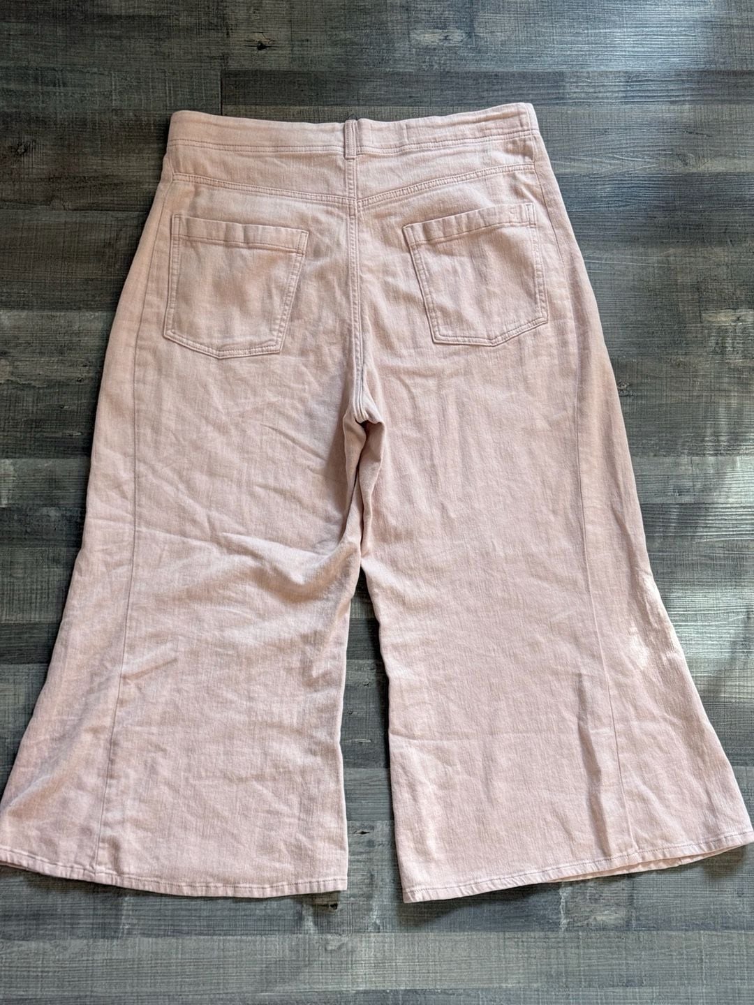 Pilcro Linen Blend Culottes Size 31 Pink Wide Leg Pants 4