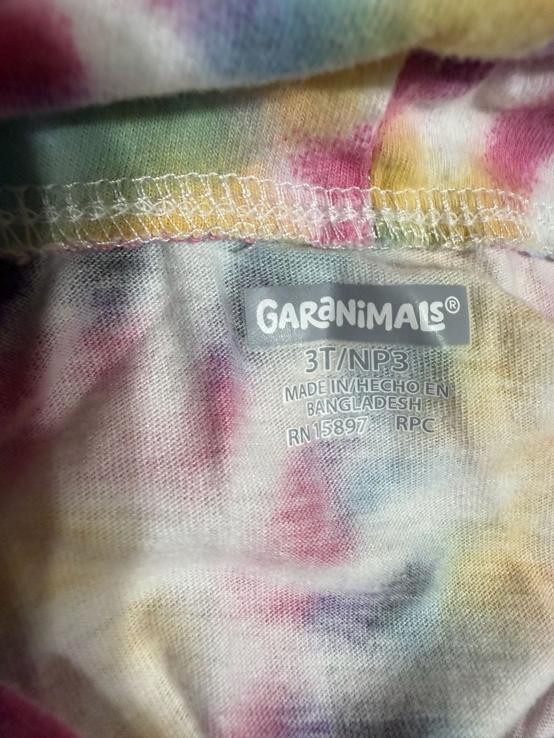 3T Girls Long Sleeve Tie Dye Cozy Split Neck Top - MULTI 2