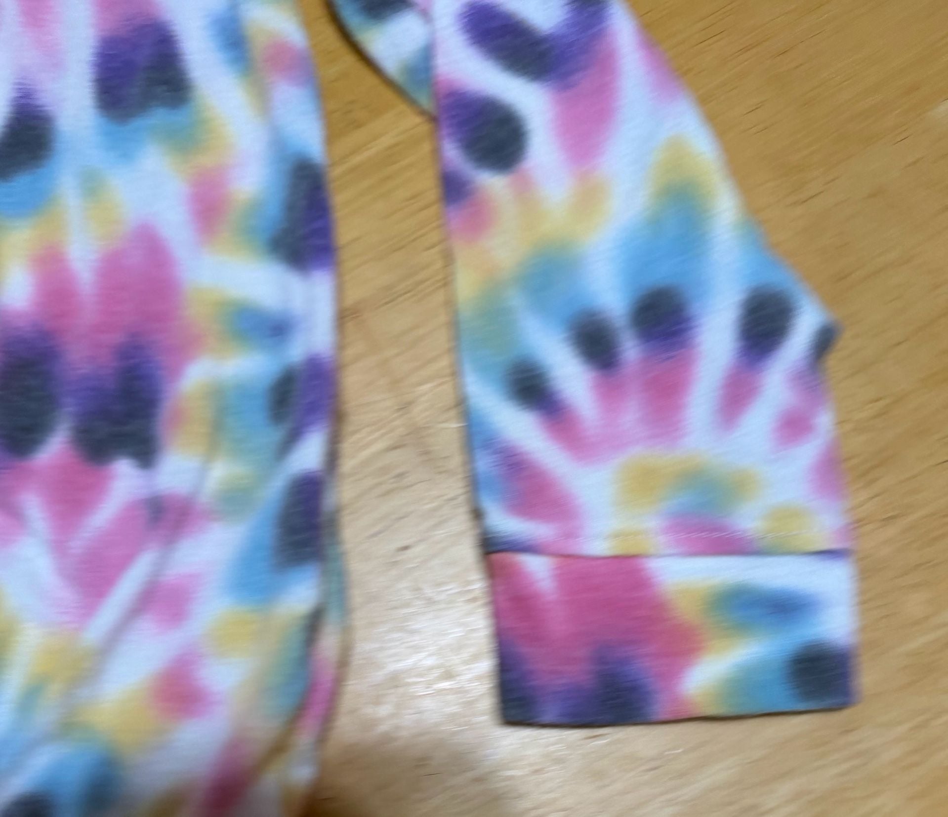 3T Girls Long Sleeve Tie Dye Cozy Split Neck Top - MULTI 11