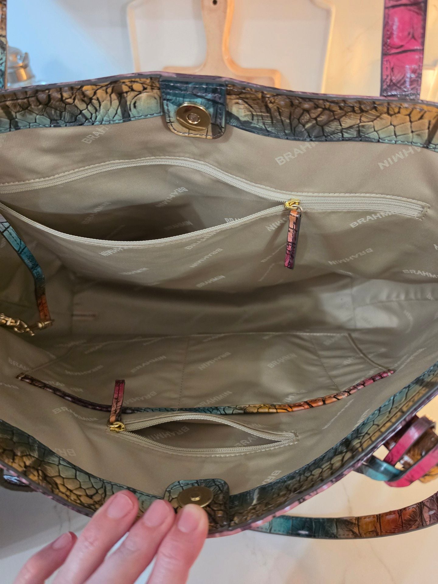 Brahmin Brooke Tote Luau Melbourne Leather Handbag 16