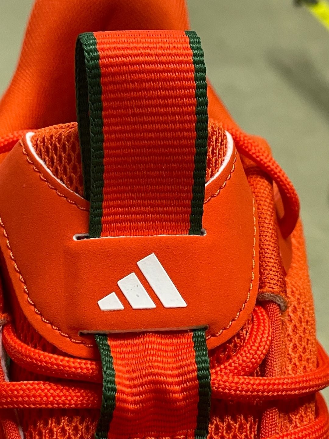 Adidas Miami Hurricanes AlphaBoost V2 Shoes White Orange Green 4
