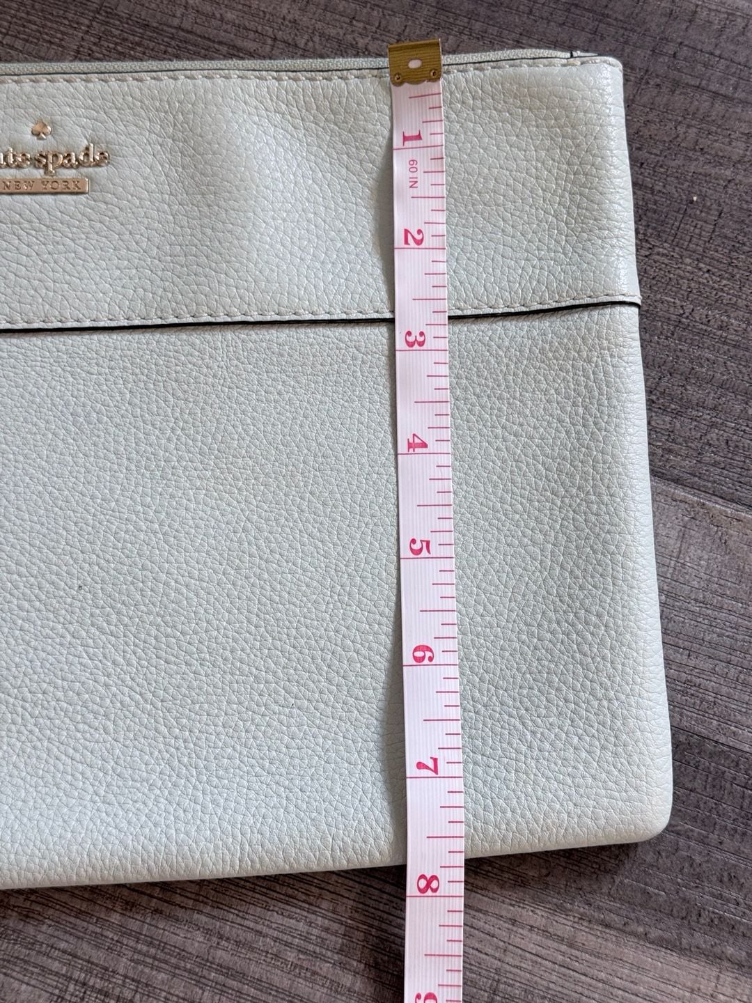 Kate Spade New York Leather Clutch Light Gray Pebbled 7