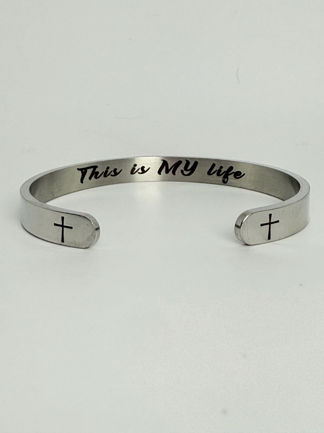 JOYCUFF "Choose Joy" Silver Cuff Bangle Bracelet Inspirational Motivational >NEW 3