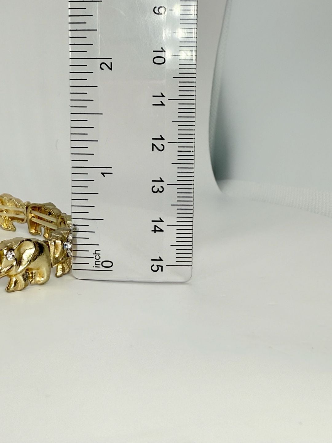 Unbranded Gold Tone Elephant Link Bracelet Rhinestone 7.5 Inch 5