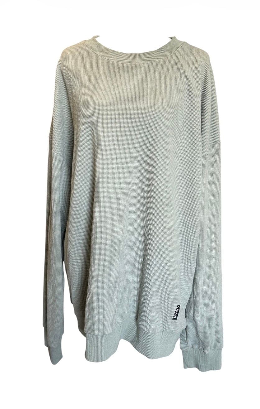 Comfit Oversize Waffle Knit Crewneck Sweater Size 3XL Sage Green 2