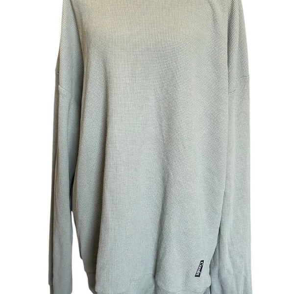 Comfit Oversize Waffle Knit Crewneck Sweater Size 3XL Sage Green