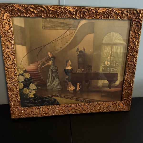 R. Brownell McGrew Morning Melody Framed Art Print Vintage Gold Frame