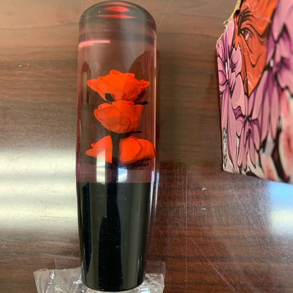 Lowered Empire Red Rose Resin Shift Knob JDM Gear Shifter