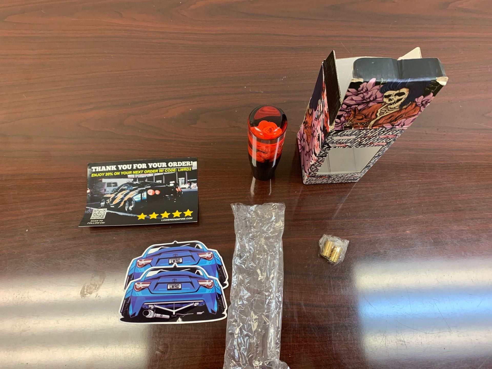 Lowered Empire Red Rose Resin Shift Knob JDM Gear Shifter 4