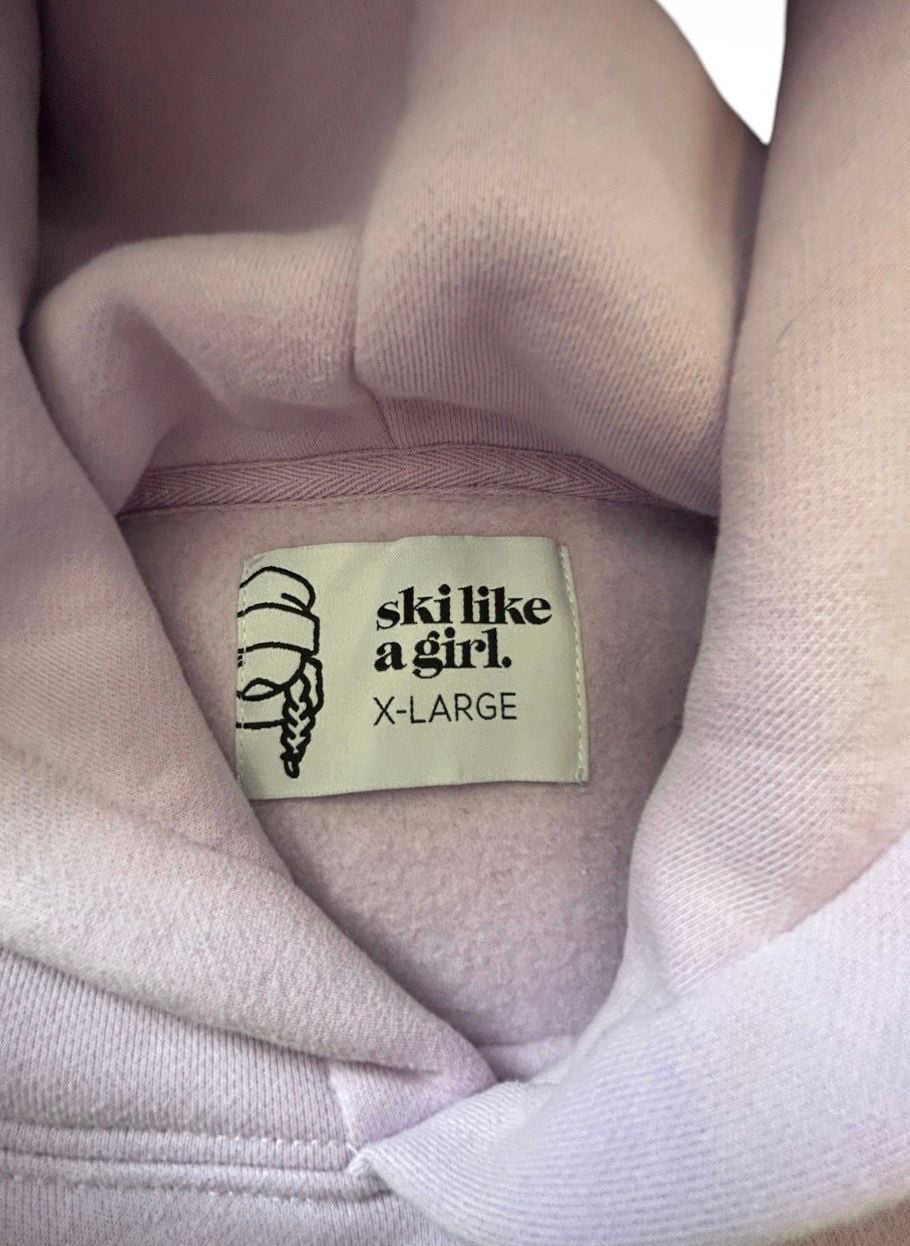Ski Like A Girl Take Me Skiing Hoodie X-Large Light Lilac 4
