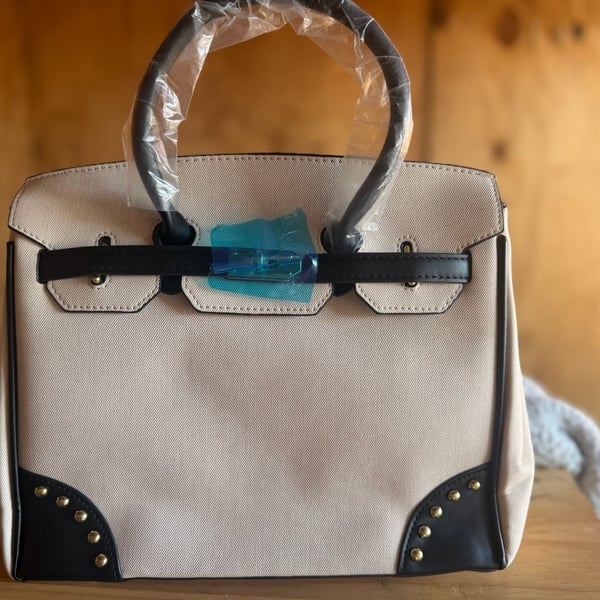 Beige Denim tote bag 