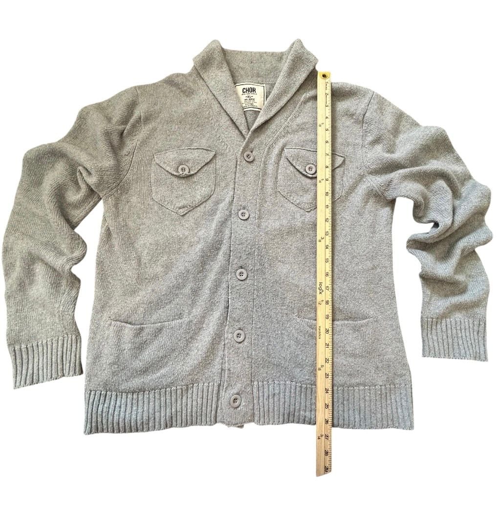 CHOR Button Up Grey Cardigan XL 5