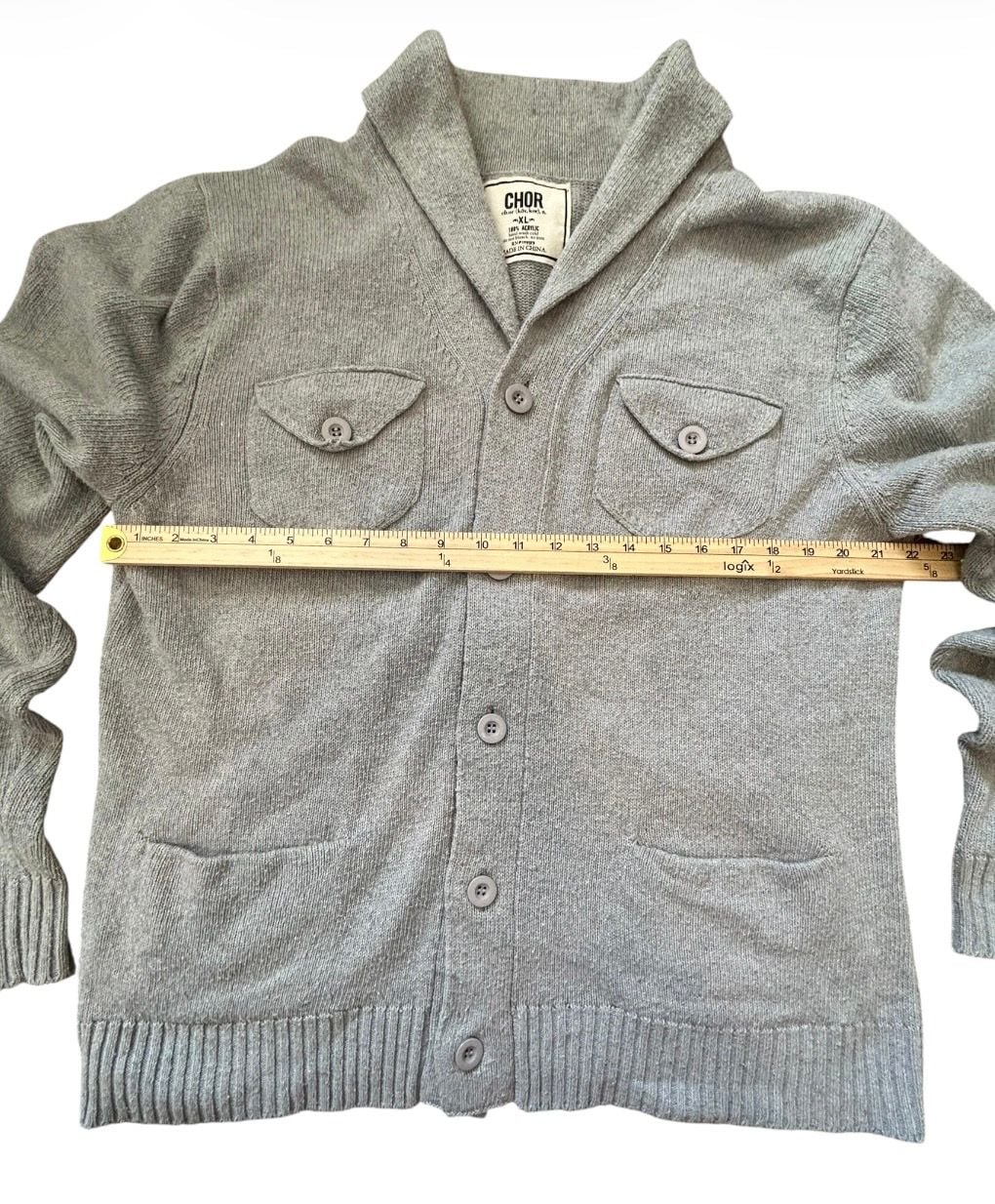 CHOR Button Up Grey Cardigan XL 6