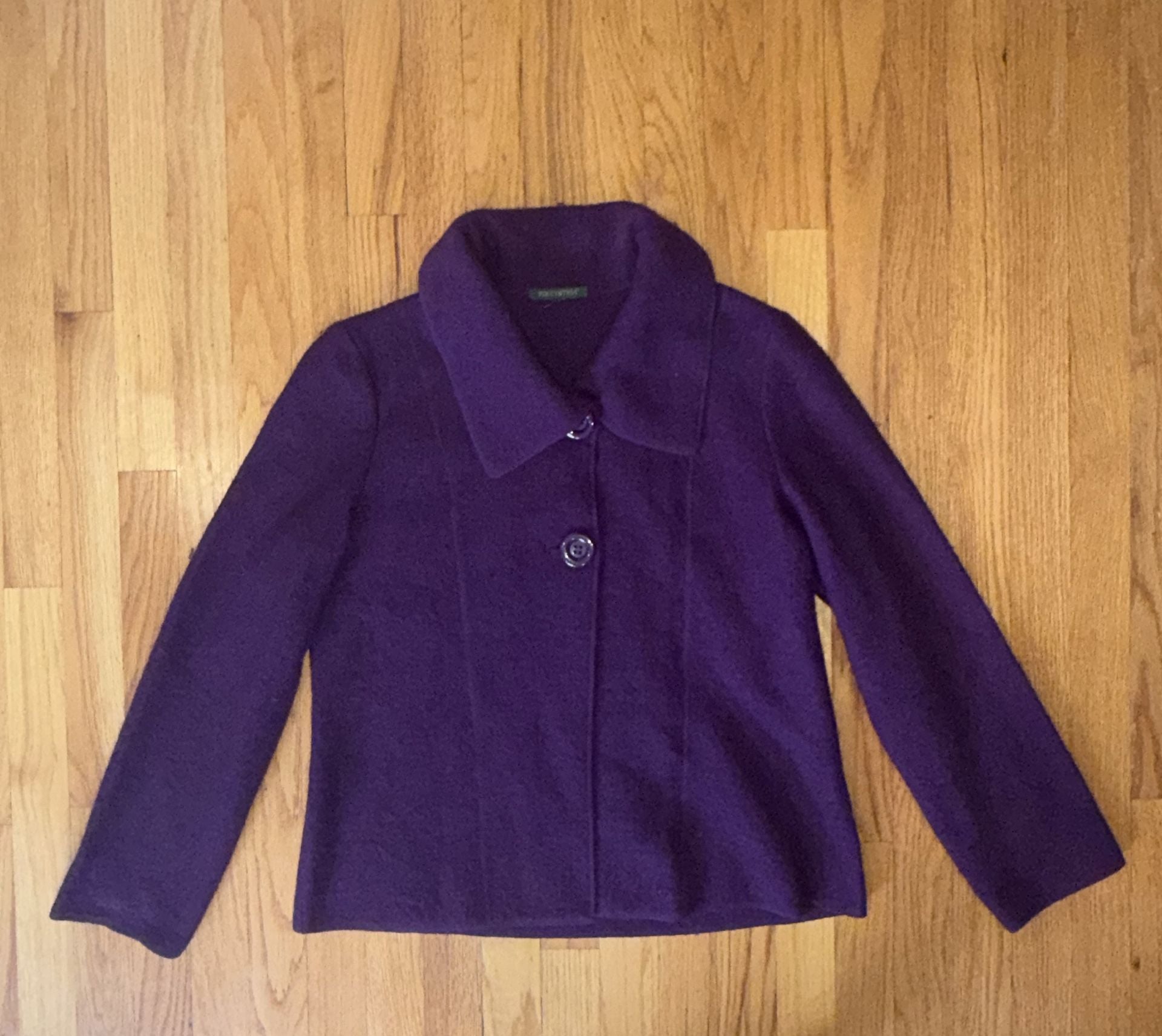 For Cynthia Women’s Jacket Blazer 100% Wool Button Front Career
2