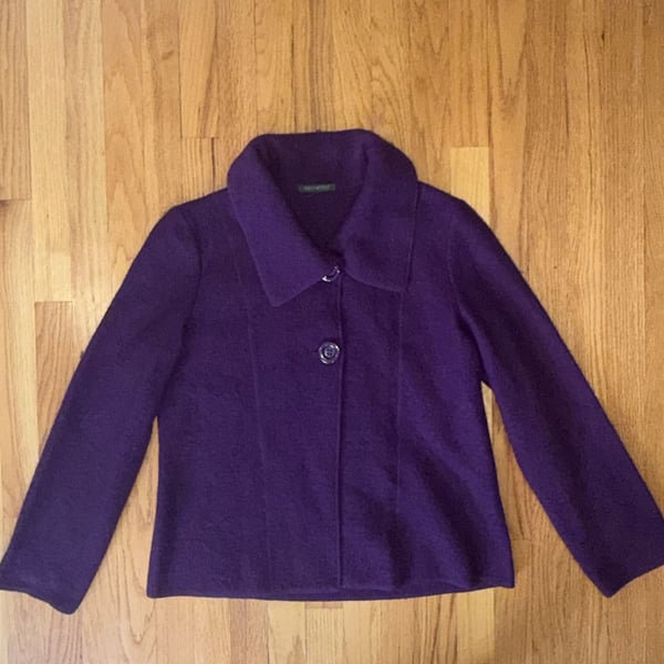 For Cynthia Women’s Jacket Blazer 100% Wool Button Front Career 
