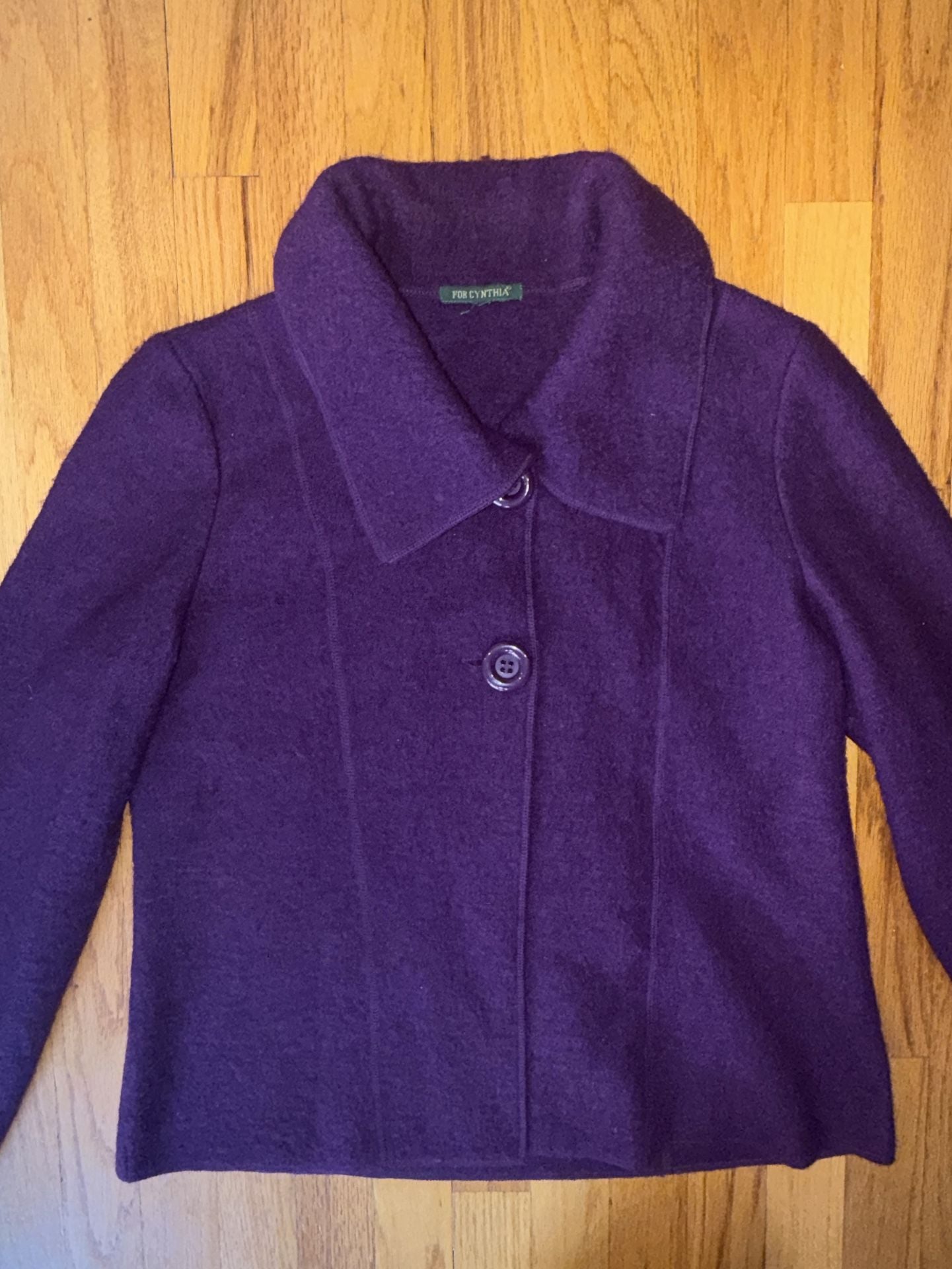 For Cynthia Women’s Jacket Blazer 100% Wool Button Front Career
3