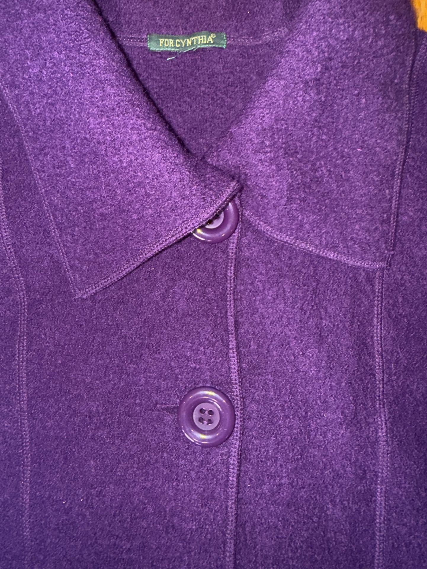 For Cynthia Women’s Jacket Blazer 100% Wool Button Front Career
4