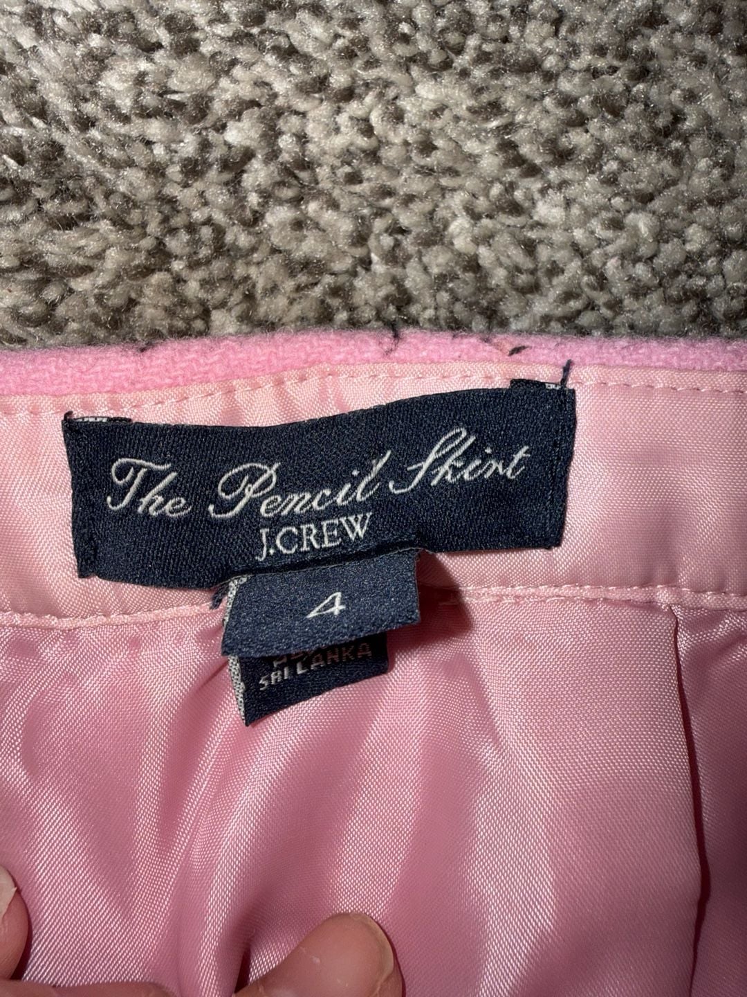 J. Crew The Pencil Skirt Size 4 Pink Wool Moto Zip 4