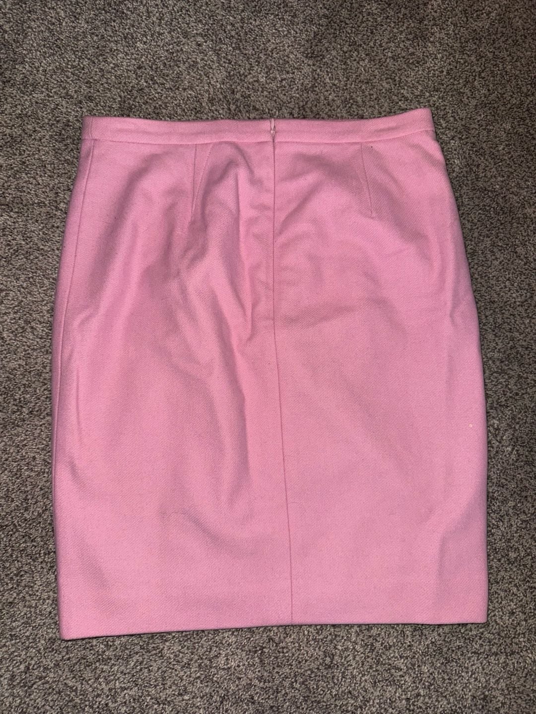 J. Crew The Pencil Skirt Size 4 Pink Wool Moto Zip 5