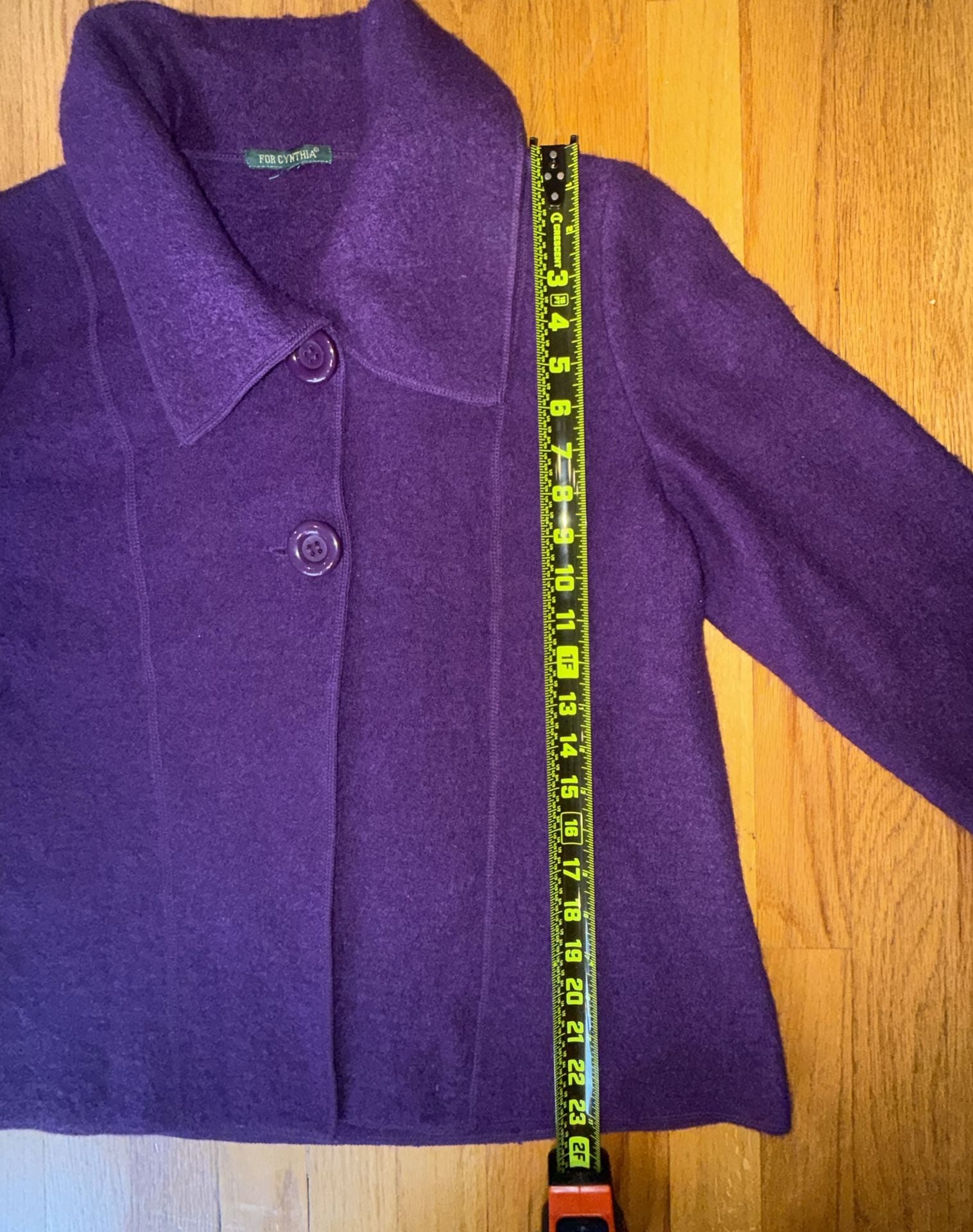 For Cynthia Women’s Jacket Blazer 100% Wool Button Front Career
8