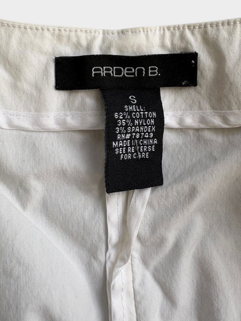 Arden B. Vest Size S White Cotton Blend Belted Gold Hardware Y2K 3