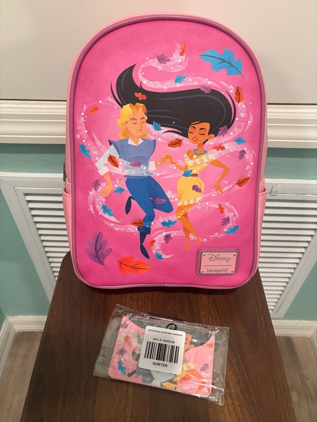 Loungefly Disney Pocahontas Colors of the Wind Mini Backpack and Cardholder Set 6