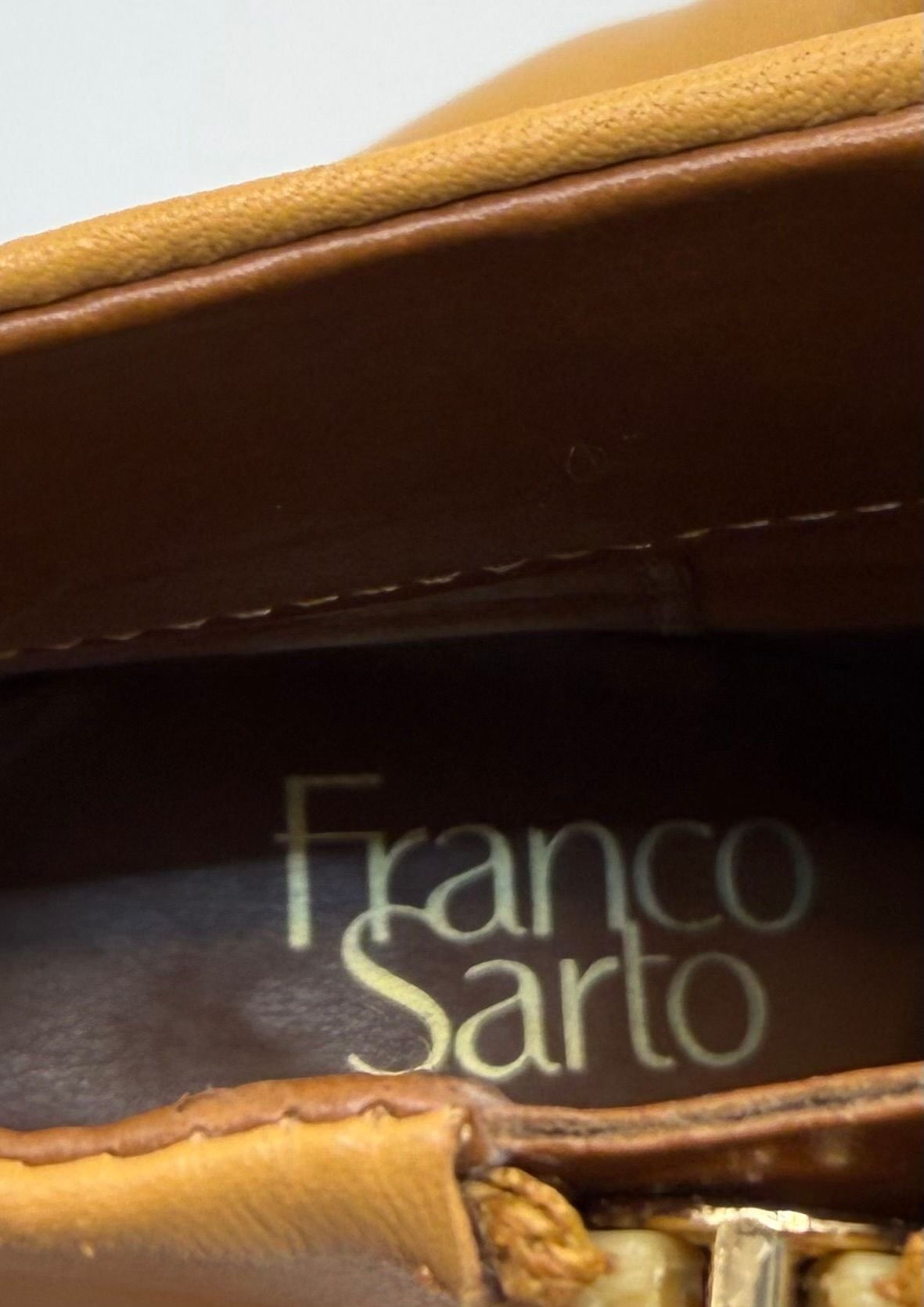 Franco Sarto Tina Ankle Boots Size 6.5M Yellow Leather Chunky Heel 6
