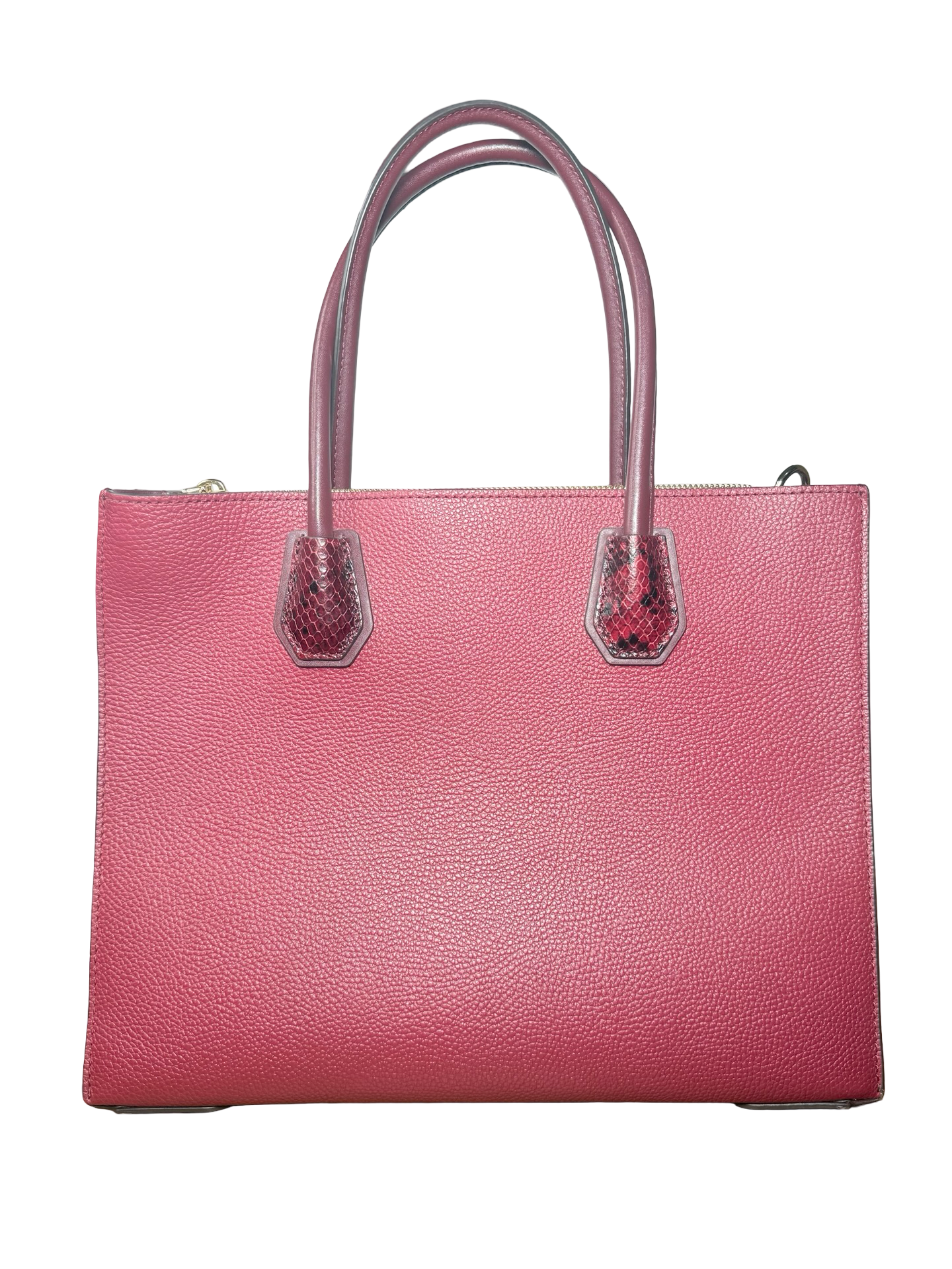 Michael Kors Mercer Large Pebbled Leather Accordion Tote Bag Burgundy 3