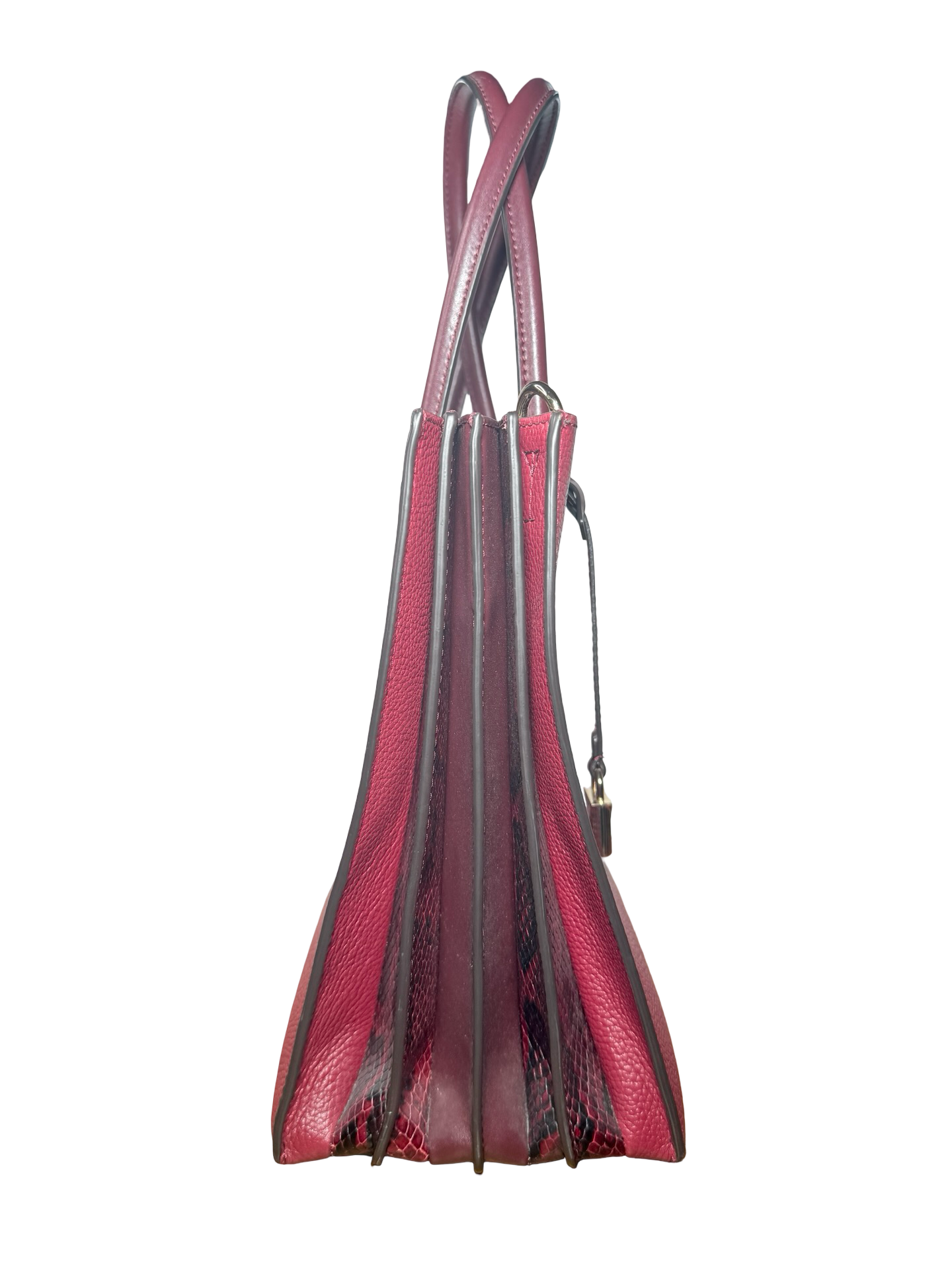 Michael Kors Mercer Large Pebbled Leather Accordion Tote Bag Burgundy 4
