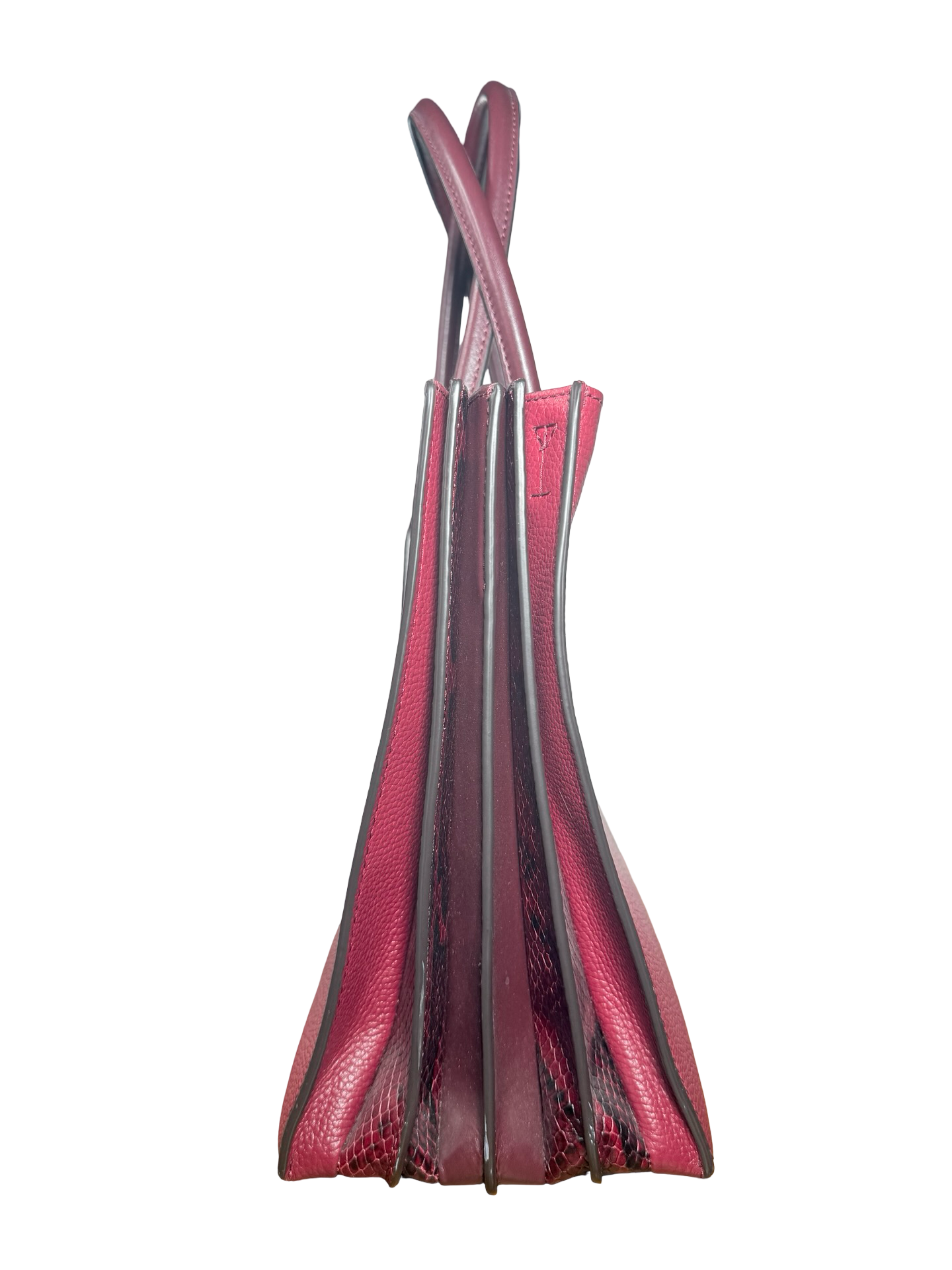 Michael Kors Mercer Large Pebbled Leather Accordion Tote Bag Burgundy 5