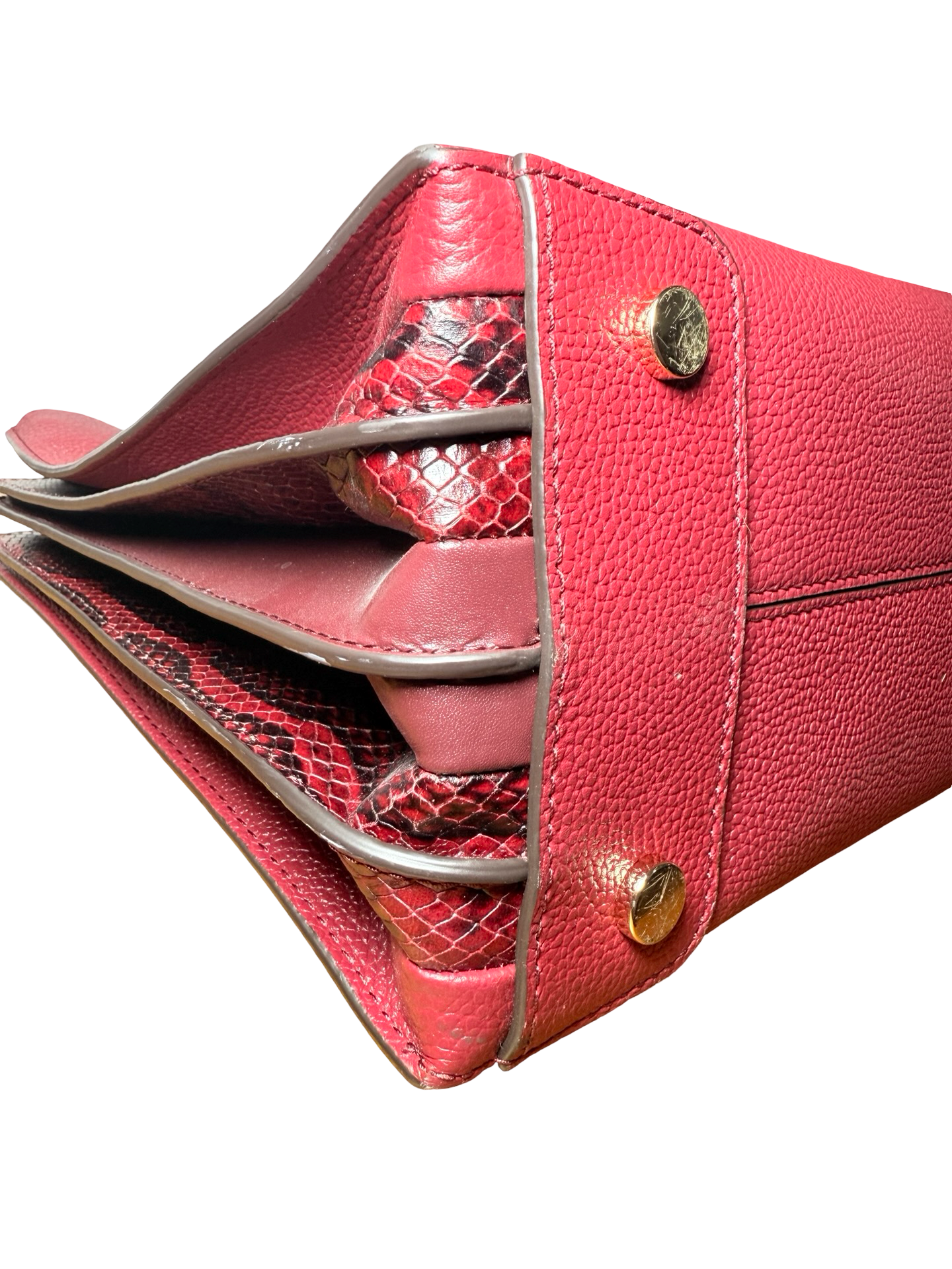 Michael Kors Mercer Large Pebbled Leather Accordion Tote Bag Burgundy 7