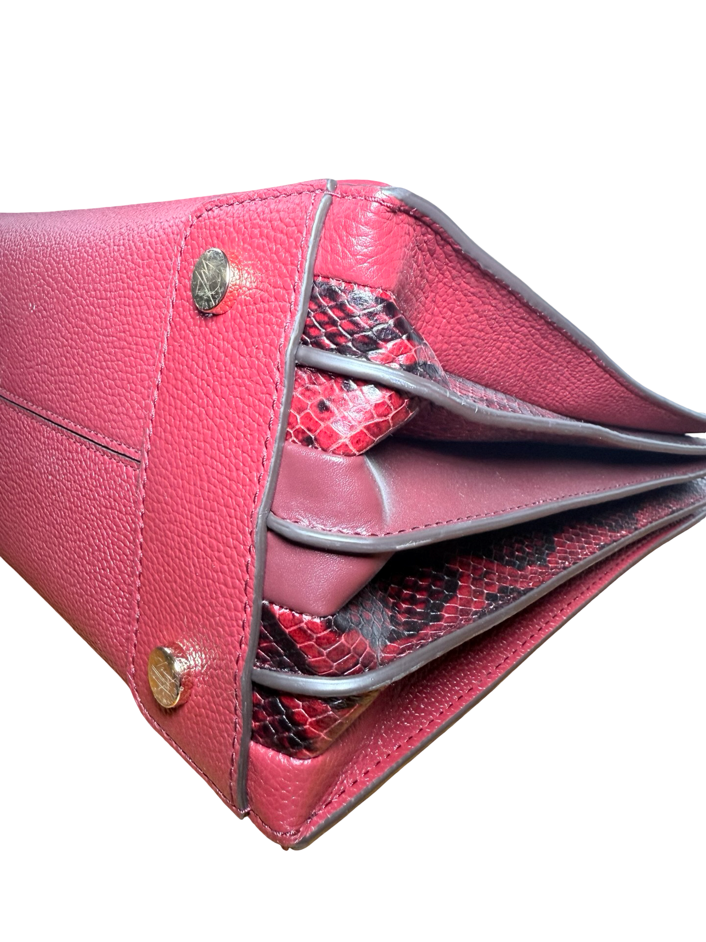Michael Kors Mercer Large Pebbled Leather Accordion Tote Bag Burgundy 8