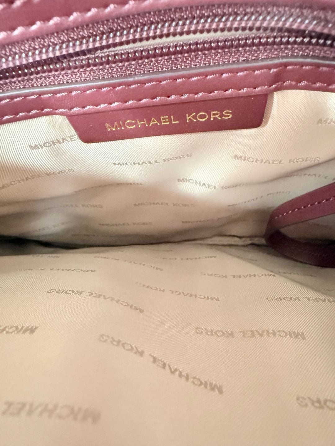 Michael Kors Mercer Large Pebbled Leather Accordion Tote Bag Burgundy 14