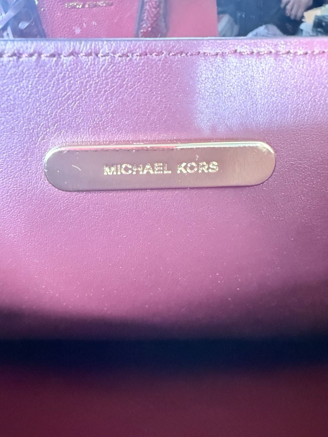 Michael Kors Mercer Large Pebbled Leather Accordion Tote Bag Burgundy 17