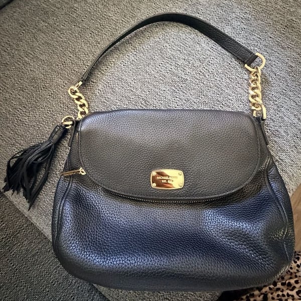 Michael Kors Bedford Pebbled Leather Black Crossbody Bag