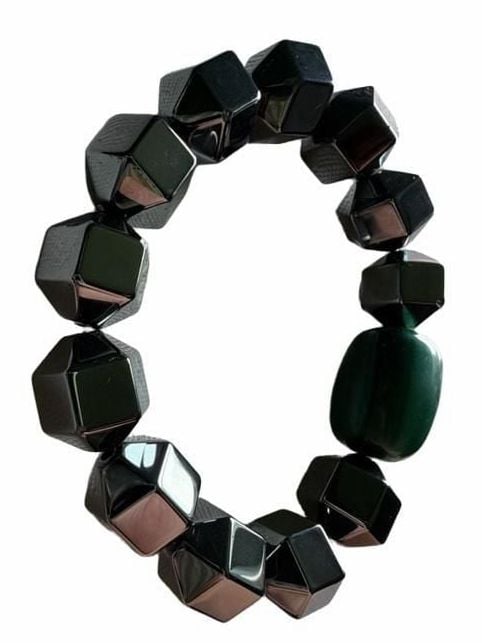 Gemstone Beaded Bracelet Hematite Malachite 6