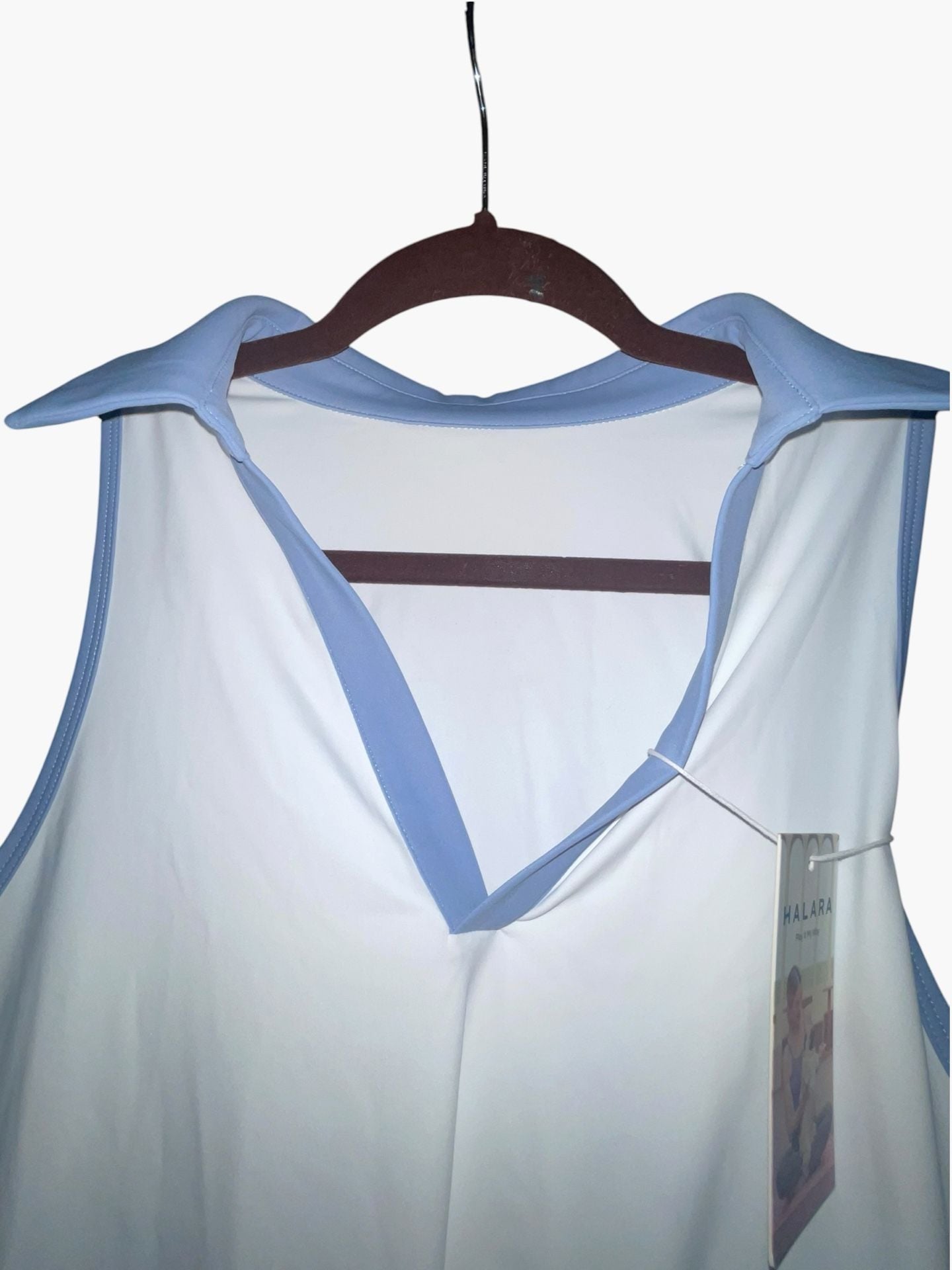 Halara Cloudful Air Golf Dress M White Blue 2 Piece Tennis Activewear NWT 8
