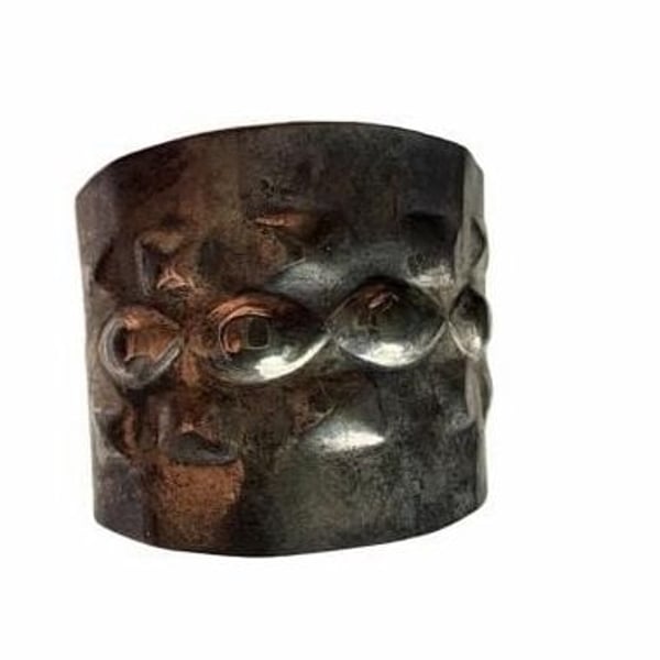 Vintage Sterling Silver Wide Textured Cuff Bracelet